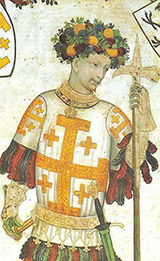 Годфрид Бульонский - руководитель 1-го крестового похода, фреска начала 15 века