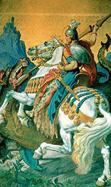 Фреска Георгий Победоносец, замок Короля Лебедя - Людвига II Баварского, Вельфа
